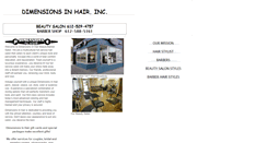Desktop Screenshot of dimensionsinhairsalon.com